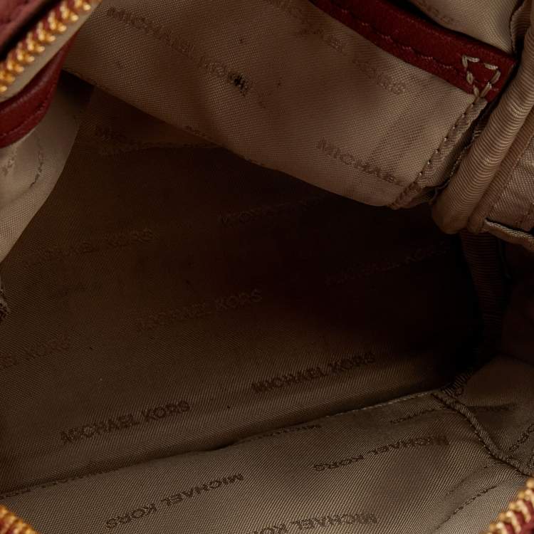 Pre Owned Michael Kors Brown Leather Rhea Zip Backpack