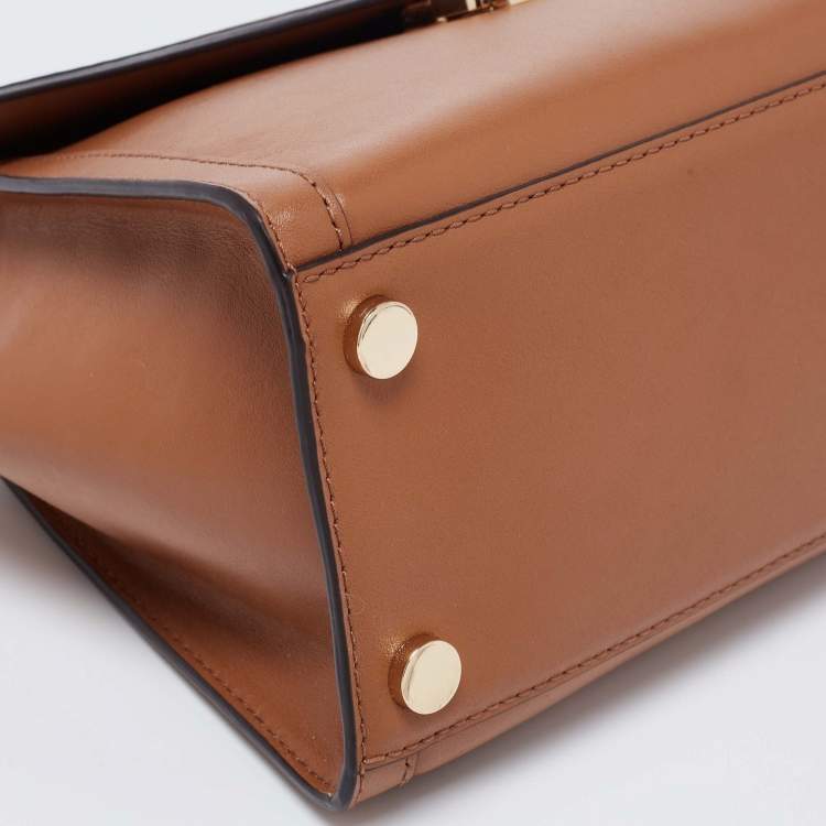 Pre Owned Michael Kors Tan Leather Whitney Top Handle Bag