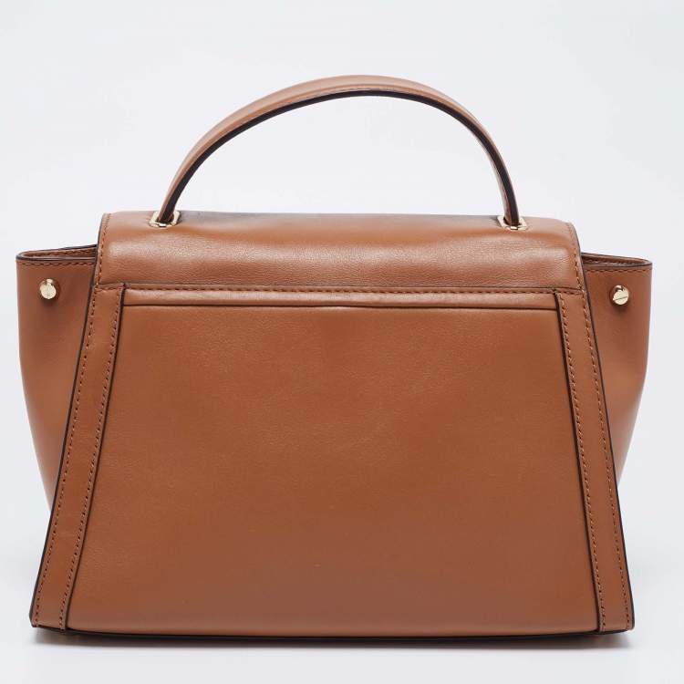 Pre Owned Michael Kors Tan Leather Whitney Top Handle Bag