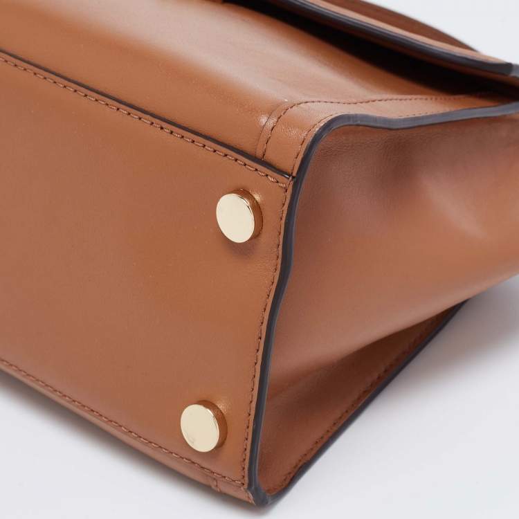 Pre Owned Michael Kors Tan Leather Whitney Top Handle Bag