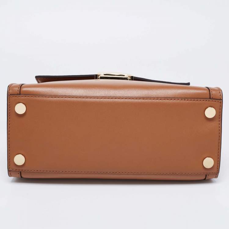 Pre Owned Michael Kors Tan Leather Whitney Top Handle Bag