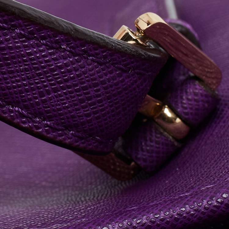 Pre Owned MICHAEL Michael Kors Violet Leather Large Jet Set Travel Tote