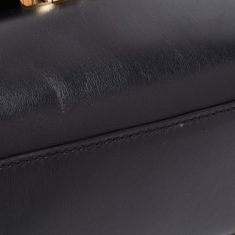 Pre Owned Michael Kors Black Leather Ava Top Handle Bag