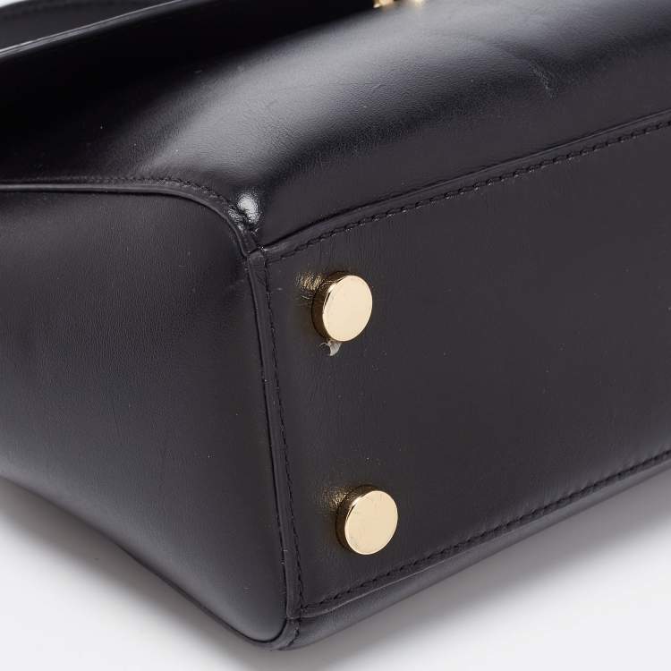 Pre Owned Michael Kors Black Leather Ava Top Handle Bag
