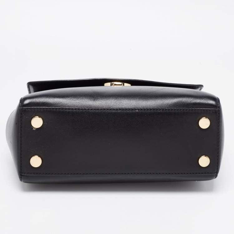 Pre Owned Michael Kors Black Leather Ava Top Handle Bag