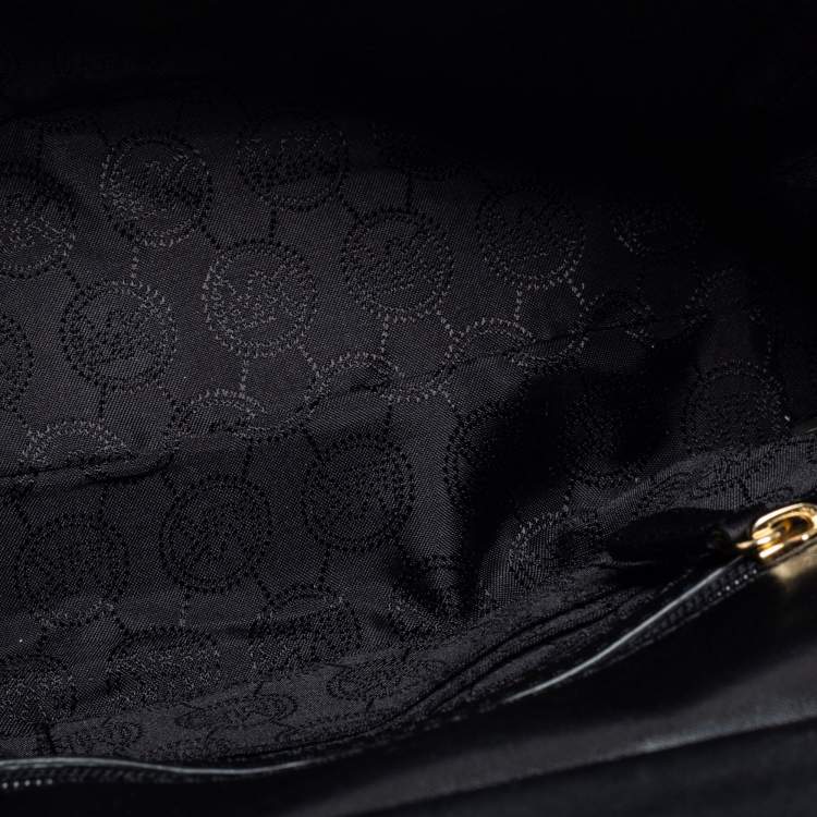 Pre Owned Michael Kors Black Leather Small Marlow Top Handle Bag