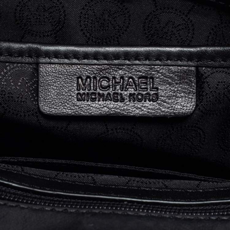 Pre Owned Michael Kors Black Leather Small Marlow Top Handle Bag