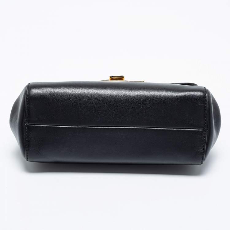 Pre Owned Michael Kors Black Leather Small Marlow Top Handle Bag