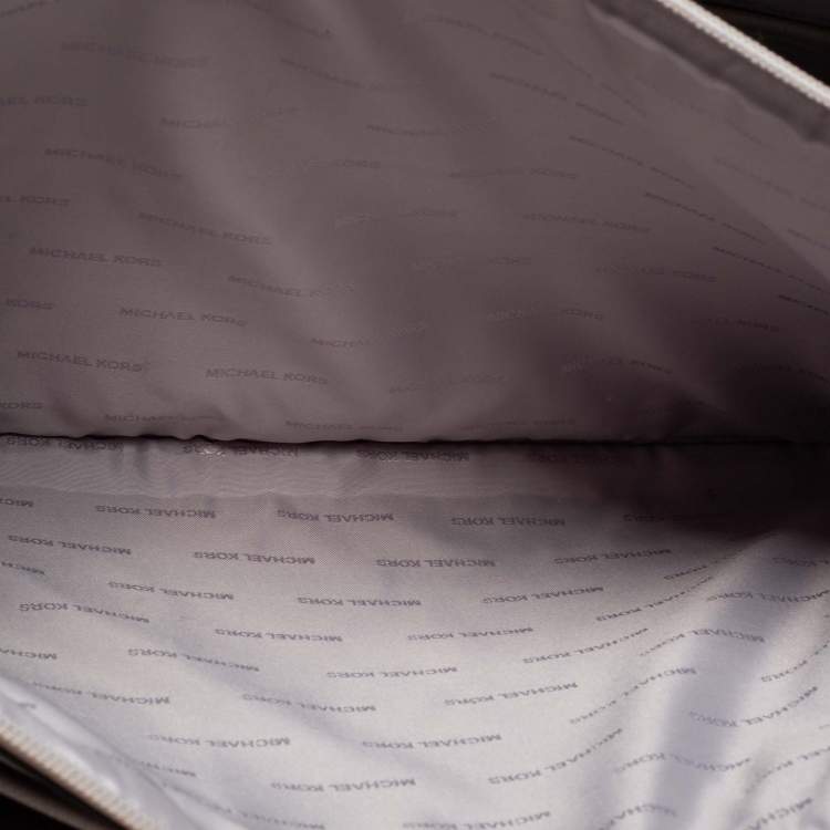 Pre Owned Michael Kors Grey Saffiano Leather Jet Set Tote