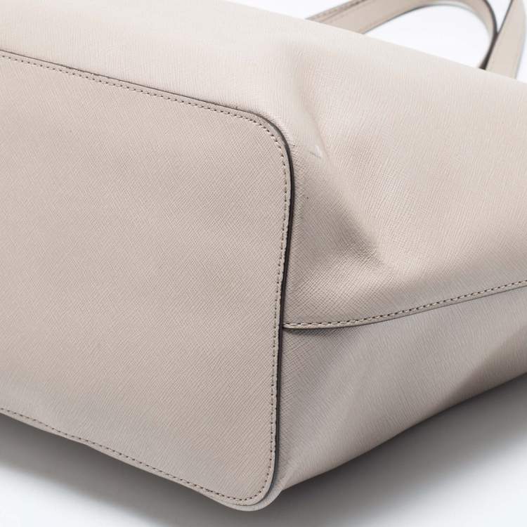 Pre Owned Michael Kors Grey Saffiano Leather Jet Set Tote