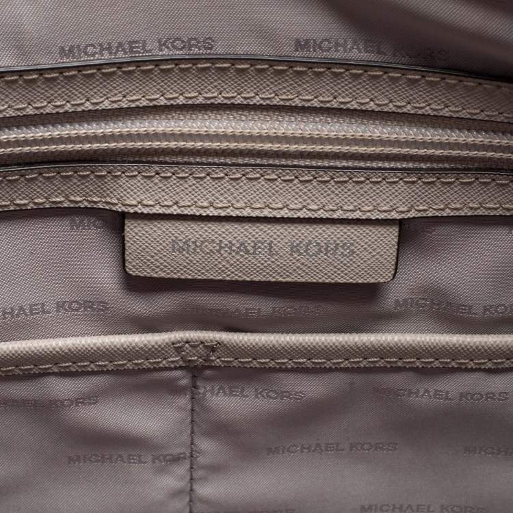 Pre Owned Michael Kors Grey Saffiano Leather Jet Set Tote