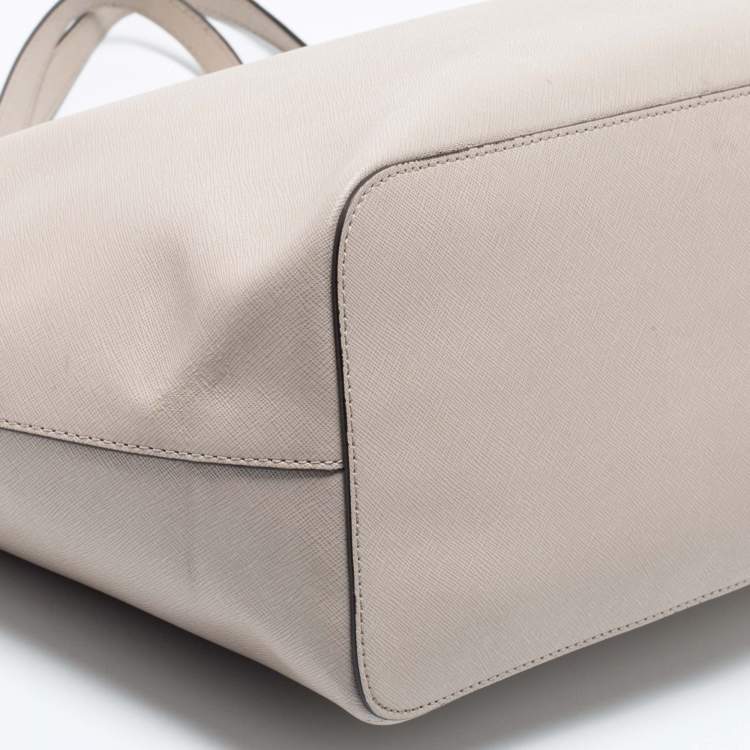 Pre Owned Michael Kors Grey Saffiano Leather Jet Set Tote