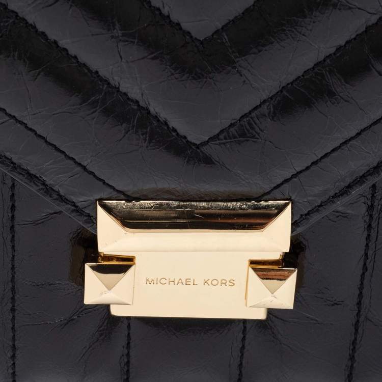Pre Owned Michael Kors Black Quilted Leather Whitney Shoulder Bag
