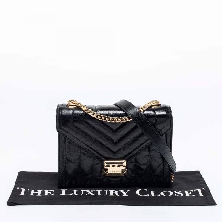 Pre Owned Michael Kors Black Quilted Leather Whitney Shoulder Bag