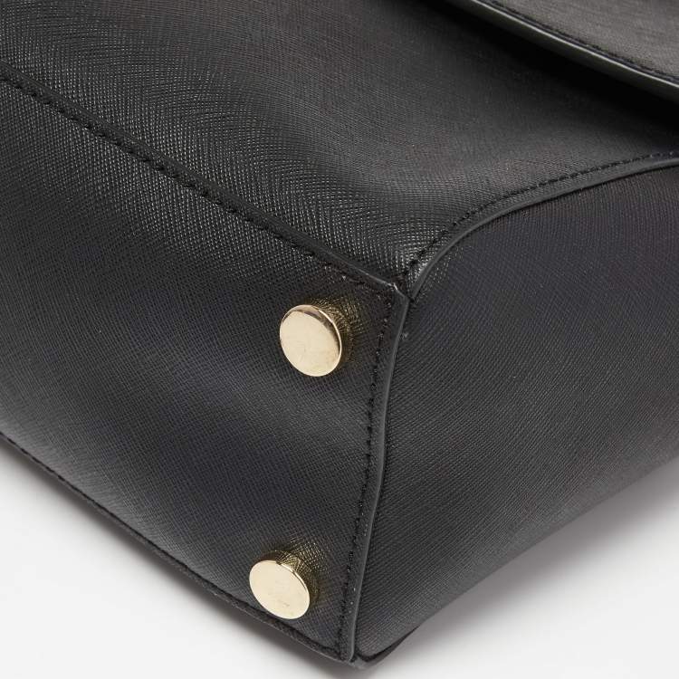 Pre Owned Michael Kors Black Leather Small Ava Top Handle Bag