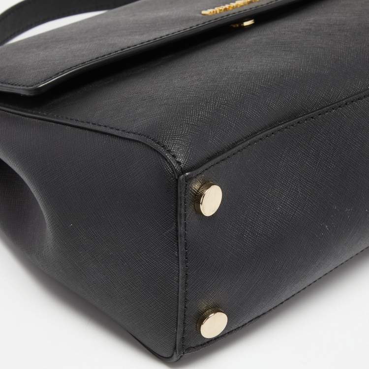 Pre Owned Michael Kors Black Leather Small Ava Top Handle Bag