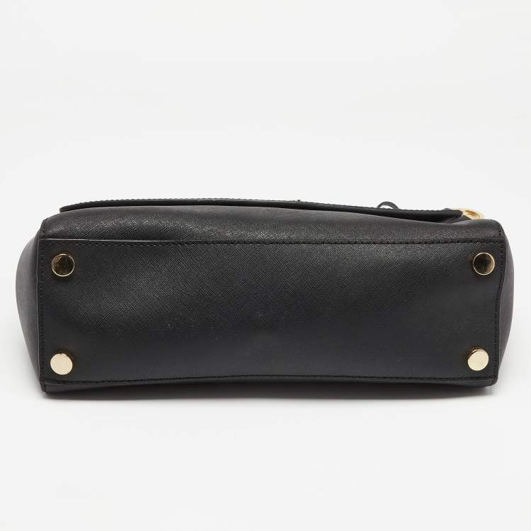 Pre Owned Michael Kors Black Leather Small Ava Top Handle Bag