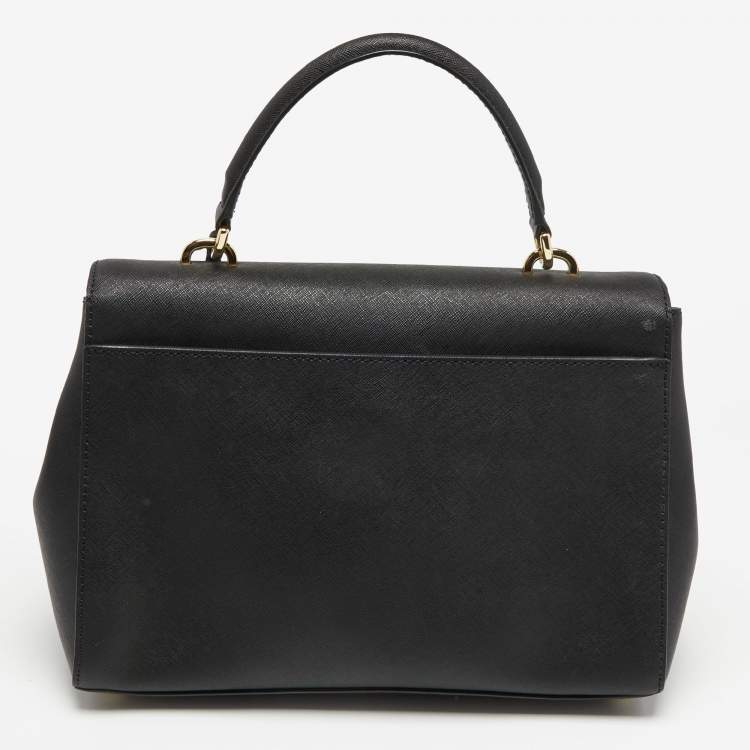 Pre Owned Michael Kors Black Leather Small Ava Top Handle Bag