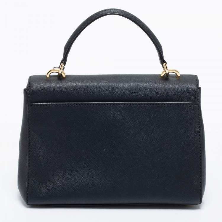 Pre Owned Michael Kors Black Leather Small Ava Top Handle Bag