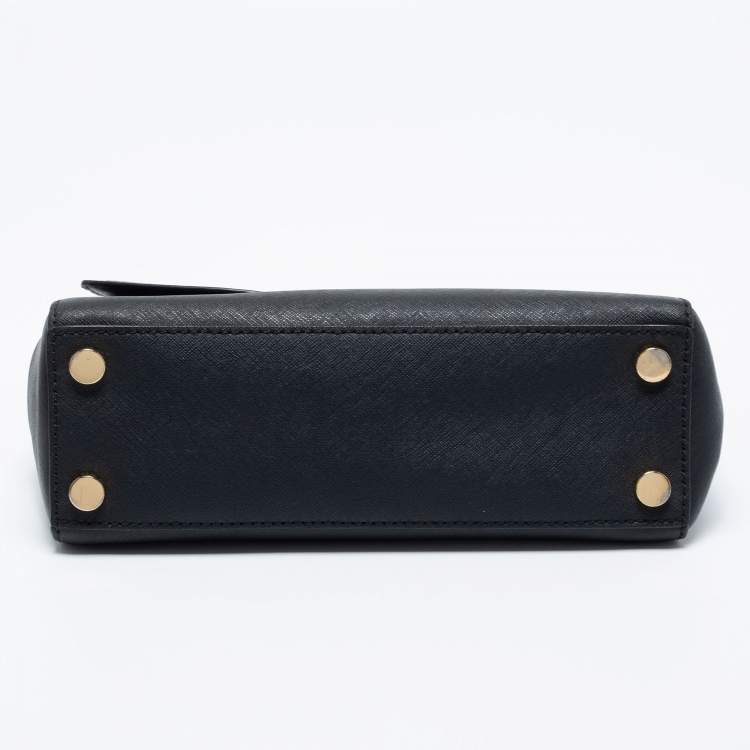 Pre Owned Michael Kors Black Leather Small Ava Top Handle Bag