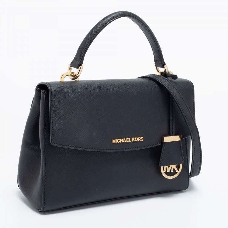 Pre Owned Michael Kors Black Leather Small Ava Top Handle Bag
