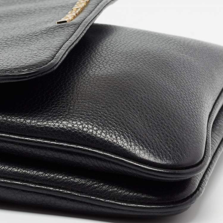 Pre Owned Michael Kors Black Leather Bedford Crossbody Bag