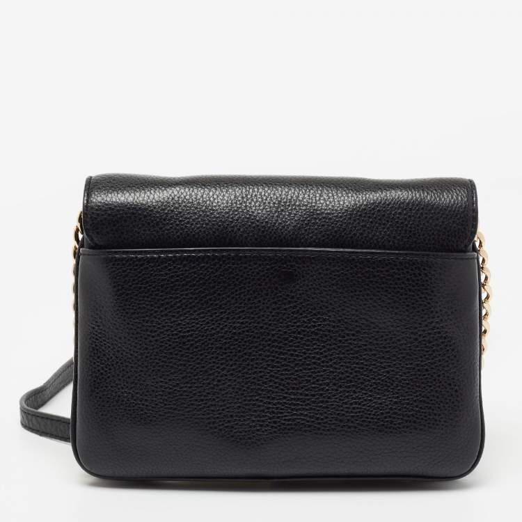 Pre Owned Michael Kors Black Leather Bedford Crossbody Bag