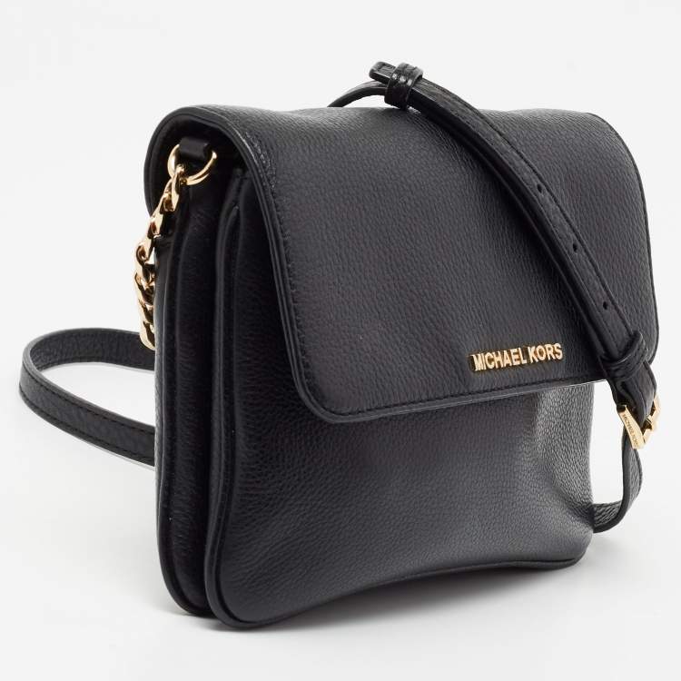 Pre Owned Michael Kors Black Leather Bedford Crossbody Bag