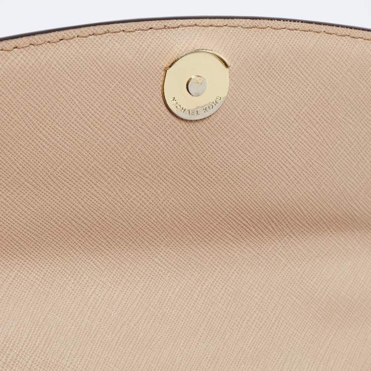 Pre Owned Michael Kors Beige Saffiano Leather Ava Extra Small Top Handle Bag