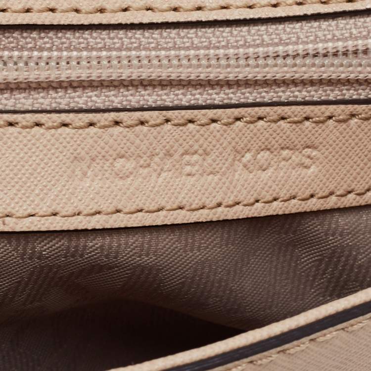 Pre Owned Michael Kors Beige Saffiano Leather Ava Extra Small Top Handle Bag