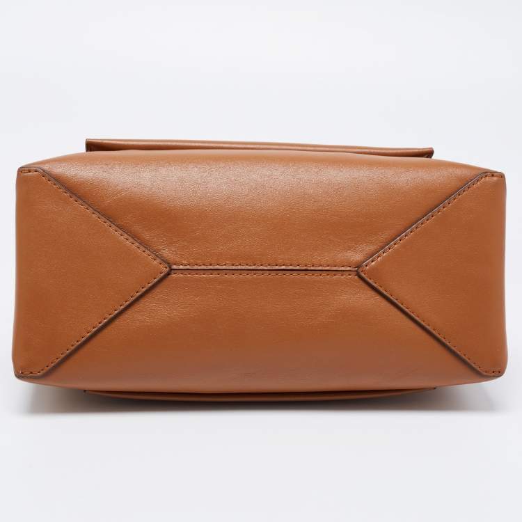 Pre Owned Michael Kors Tan Leather Cece Chain Top Handle Bag