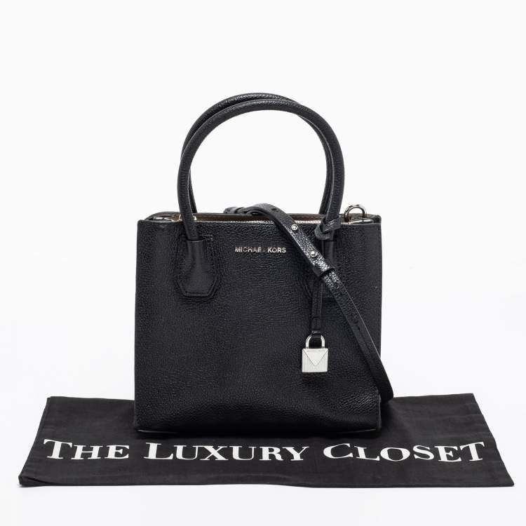 Pre Owned Michael Kors Black Leather Mini Mercer Satchel