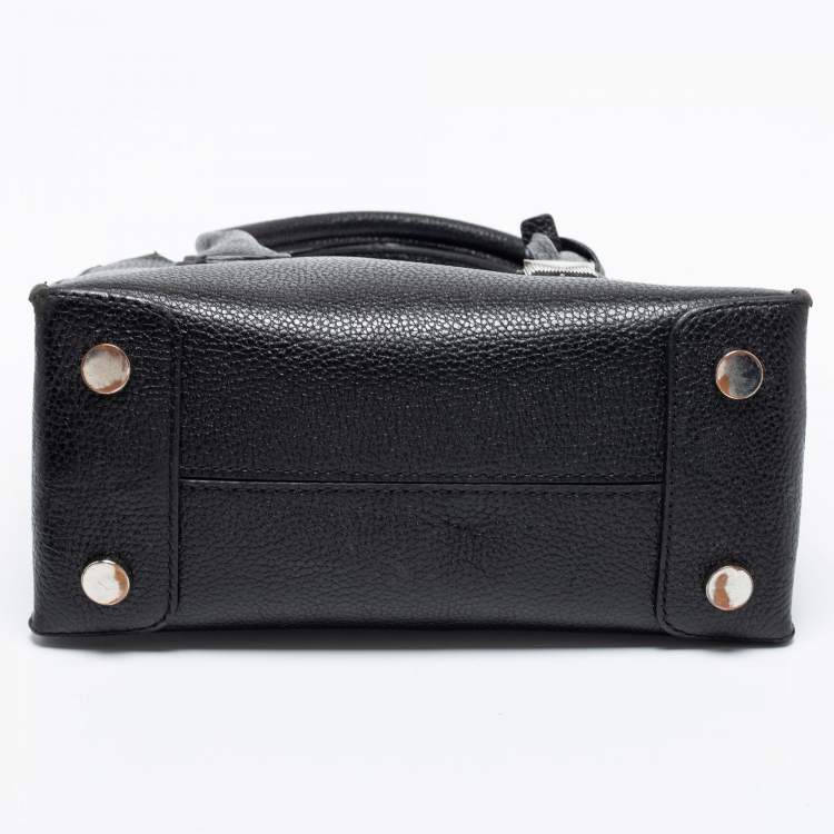 Pre Owned Michael Kors Black Leather Mini Mercer Satchel