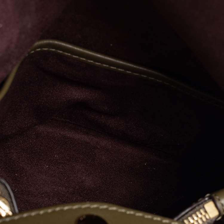 Pre Owned Michael Kors Green Leather Studded Medium Cece Shoulder Bag