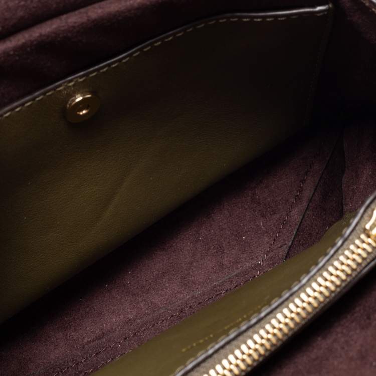 Pre Owned Michael Kors Green Leather Studded Medium Cece Shoulder Bag