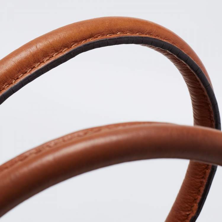 Pre Owned MICHAEL Michael Kors Tri Color Canvas and Leather Large Hamilton North South Tote