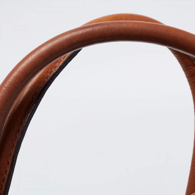 Pre Owned MICHAEL Michael Kors Tri Color Canvas and Leather Large Hamilton North South Tote