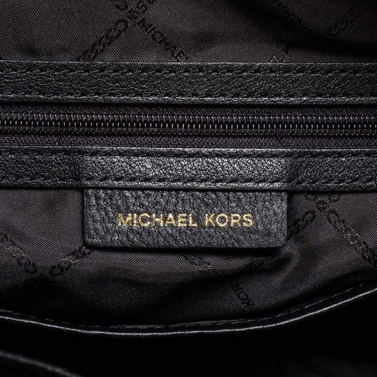 Pre Owned Michael Kors Black Leather  Elana Shoulder Bag