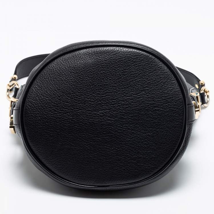 Pre Owned Michael Kors Black Leather  Elana Shoulder Bag