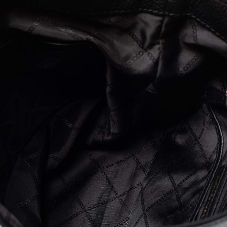 Pre Owned Michael Kors Black Leather  Elana Shoulder Bag