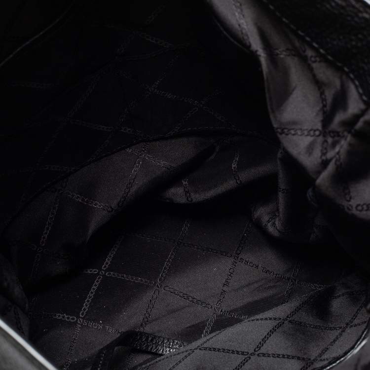 Pre Owned Michael Kors Black Leather  Elana Shoulder Bag