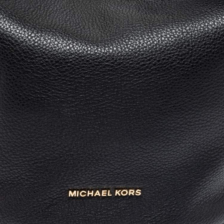Pre Owned Michael Kors Black Leather  Elana Shoulder Bag