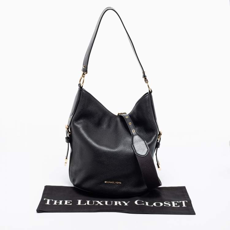 Pre Owned Michael Kors Black Leather  Elana Shoulder Bag