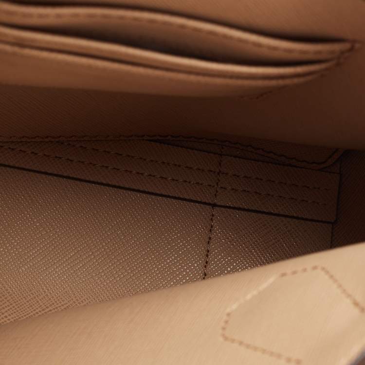 Pre Owned Michael Kors Brown Signature Canvas And Leather Mini Mercer Tote