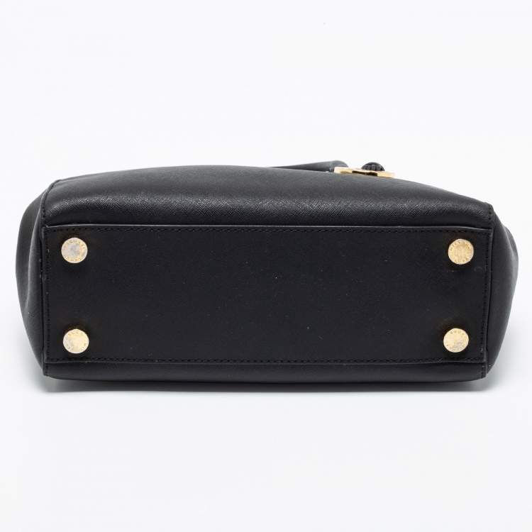 Pre Owned Michael Kors Black Leather Medium Sutton Tote