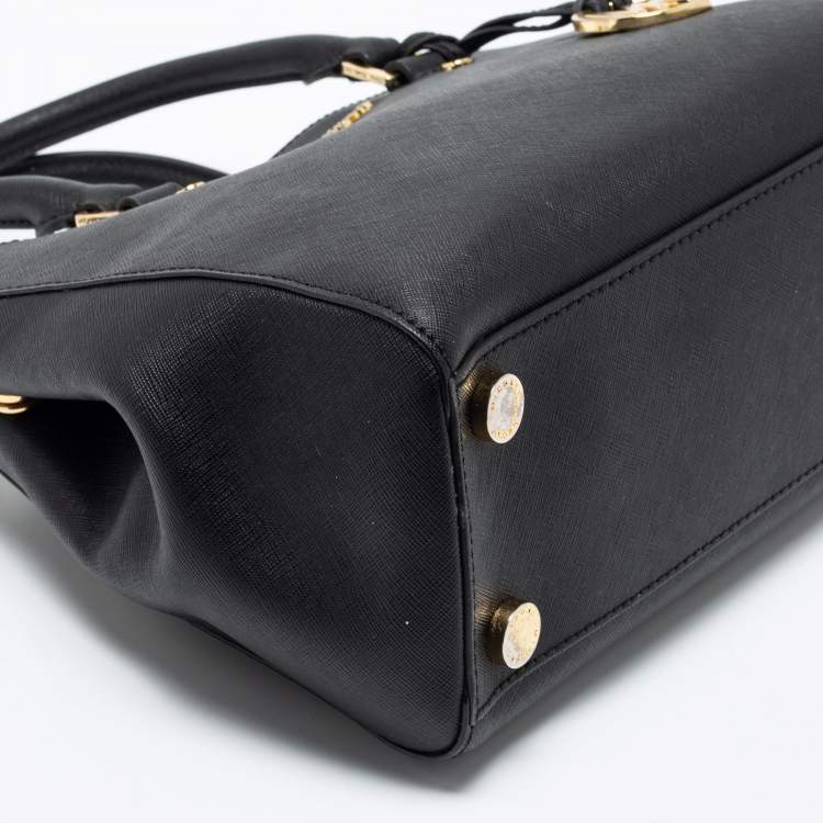 Pre Owned Michael Kors Black Leather Medium Sutton Tote