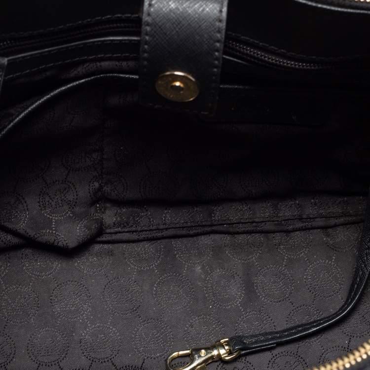 Pre Owned Michael Kors Black Leather Medium Sutton Tote