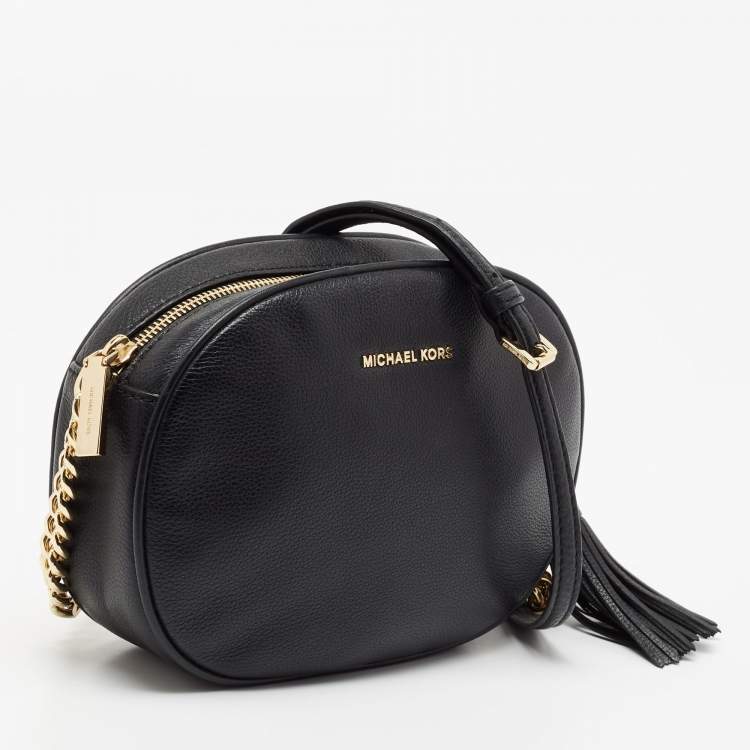 Pre Owned Michael Kors Black Leather Ginny Crossbody Bag