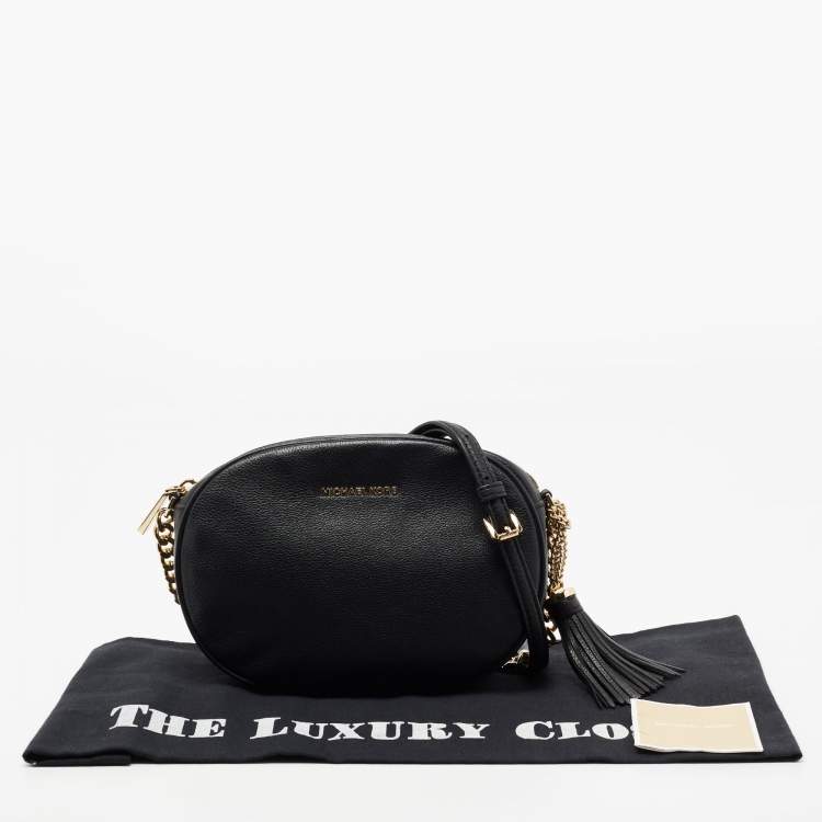 Pre Owned Michael Kors Black Leather Ginny Crossbody Bag