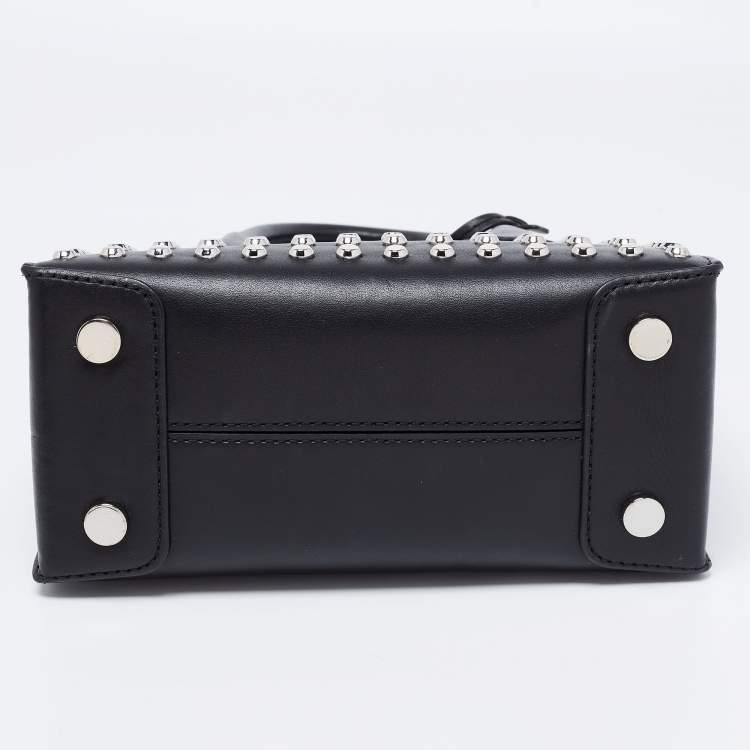Pre Owned Michael Kors Black Studded Leather Small Mercer Tote